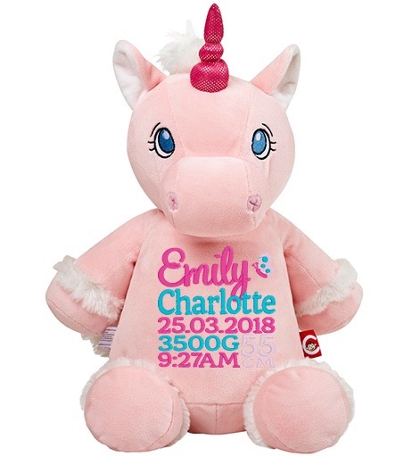 Unicorn pink - Birth Announcement 1