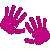 Hands in hot pink